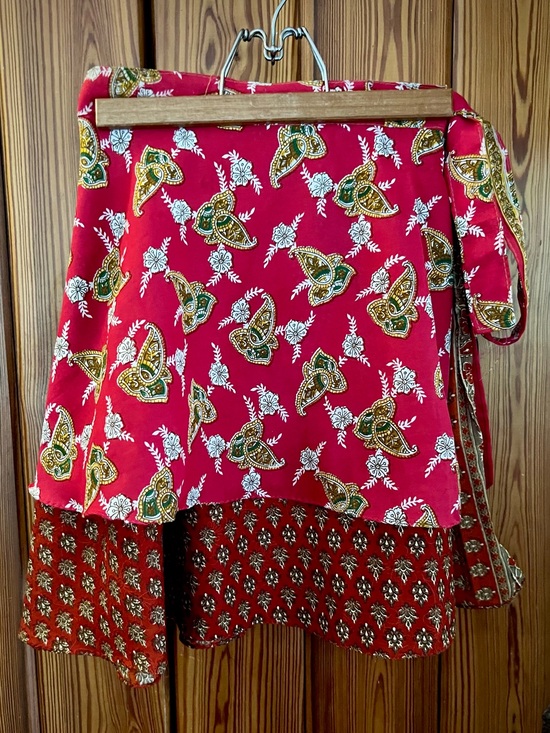 Jezebel Dresses & Skirts - Reversible Silk Wrap Skirt, Tie Waist, Skater, contrasting double layer, Paisley